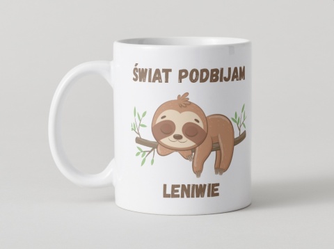 Kubek z leniwcem Świat podbijam leniwie
